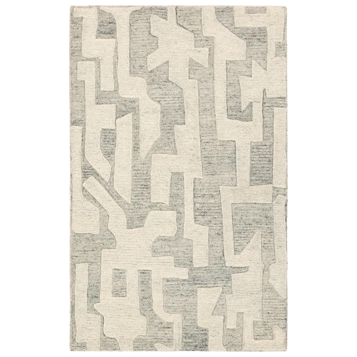 Nikki Chu by  Eminence MNK02 Handmade Abstract Gray and Cream Area Rug | Wayfair North America