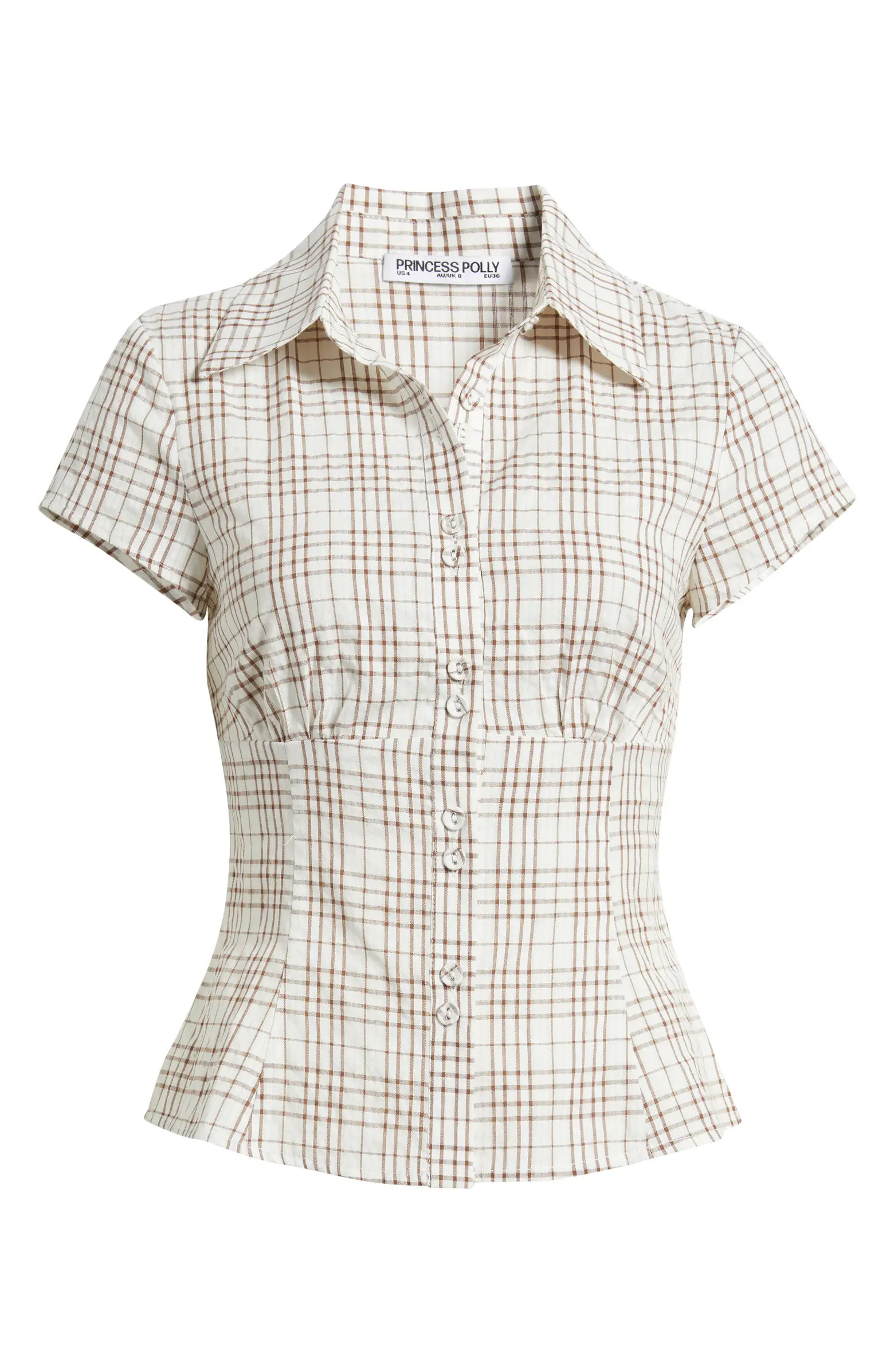 Cottesloe Check Cotton Blend Button-Up Shirt | Nordstrom