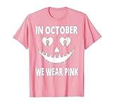 In October We Wear Pink Breast Cancer Jackolantern Halloween T-Shirt | Amazon (US)