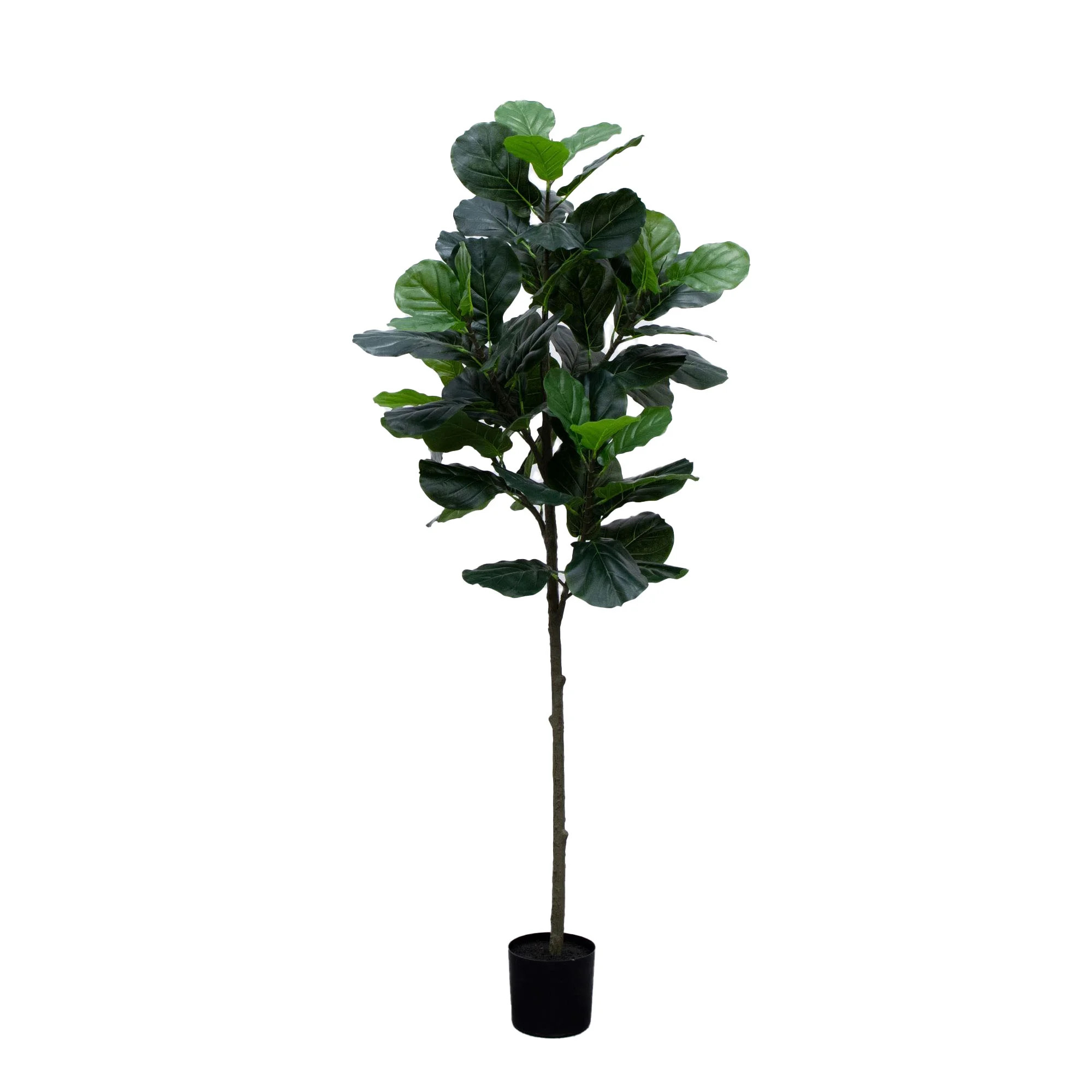 Mainstays 70" Artificial Indoor Fiddle Leaf Fig Tree in Black Pot | Walmart (US)