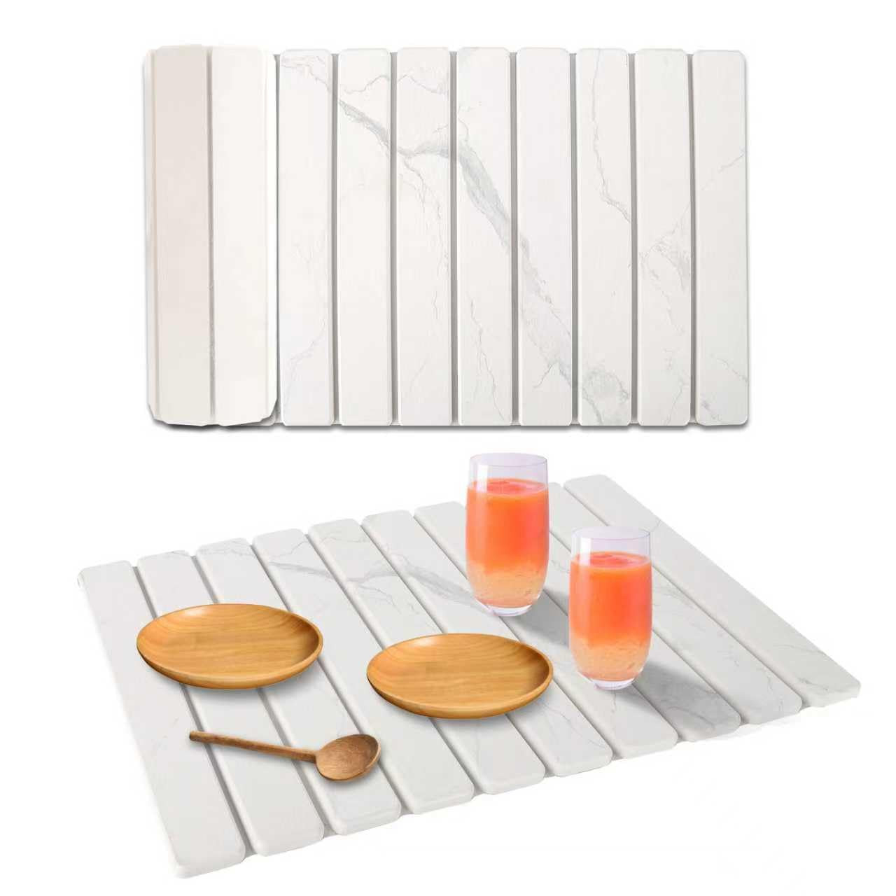 Stone Dish Drying Mat for Kitchen Counter, 24''×15'' Dishes Drying Matt Kitchen Counter, Absorbe... | Amazon (US)