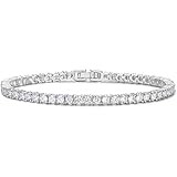 PAVOI 14K Gold Plated Princes Cut Cubic Zirconia Classic Tennis Bracelet | Gold Bracelets for Wom... | Amazon (US)