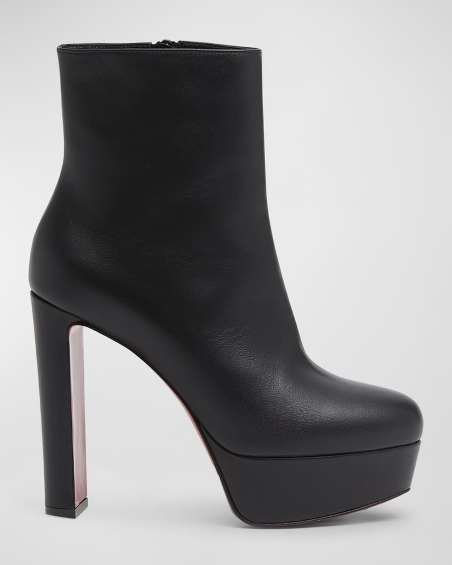Christian Louboutin Loo Leather Red Sole Platform Booties | Neiman Marcus