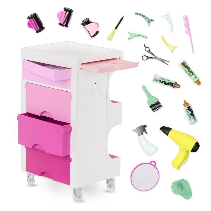 Our Generation Salon Cart & Styling Accessories Set for 18" Dolls | Target