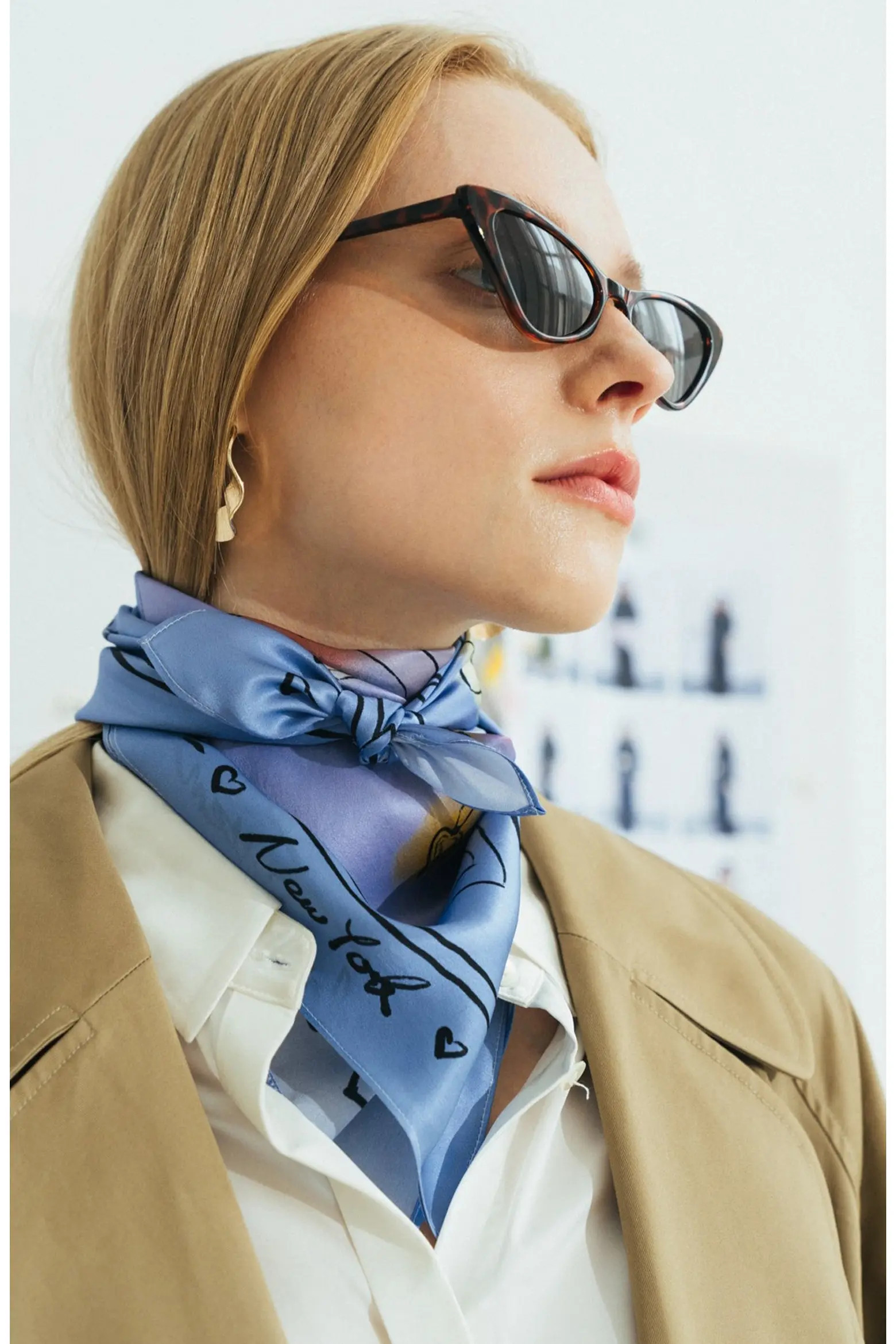 Lost Pattern NYC in Sketches Silk Bandana | Nordstrom | Nordstrom