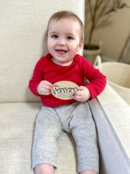 7 months old, 7 month old baby boy, baby, bay boy, baby boy outfit, valentines  day, baby boy clothes, baby boy style 

#LTKbaby #LTKstyletip