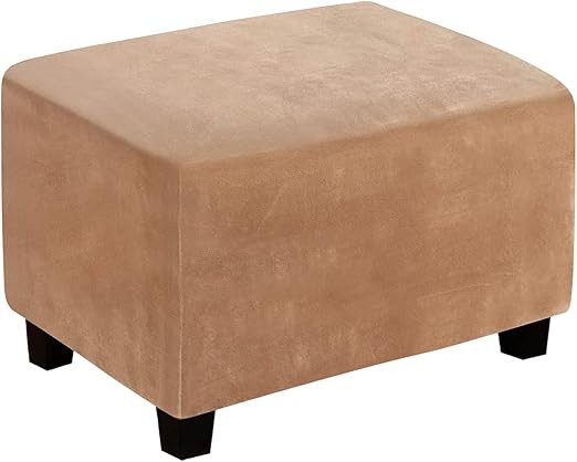 cjc Ottoman Covers Slipcover Rectangle,Velvet Ottoman Cover Foot Rest Rectangle Ottoman Storage C... | Amazon (US)