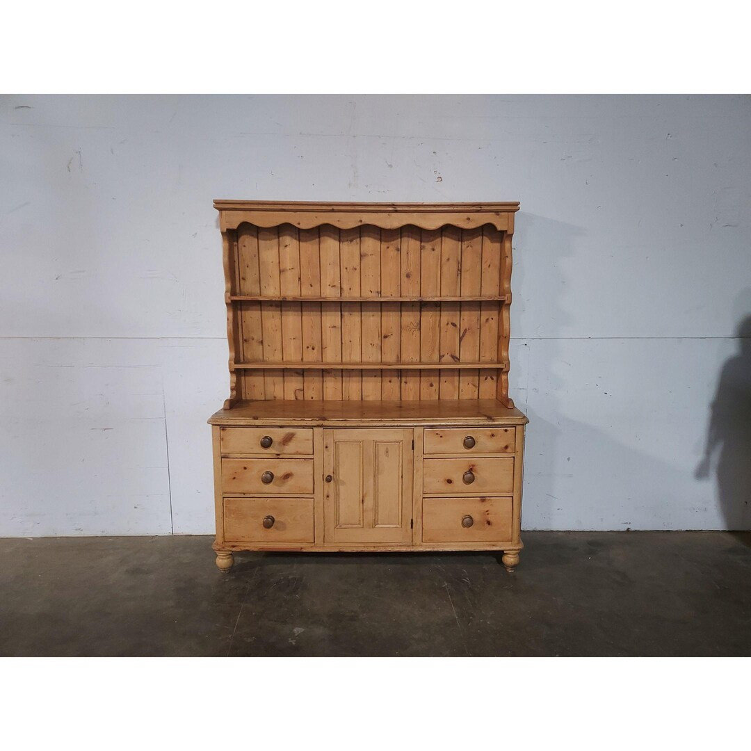 1860,s Two Piece Pine Hutch 195276 Shipping is Not a 1.00 Shipping is Not Free Please Contact Us ... | Etsy (US)