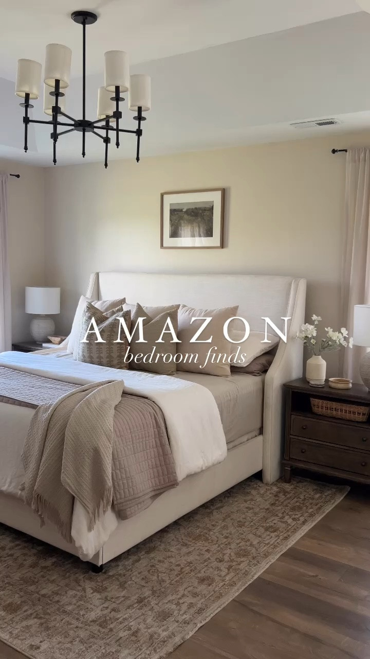 Amazon bedroom finds, throw pillow,  bedding, bed, upholstered bed, neutral bedroom, nightstand, area rug, neutral rug

#LTKHome #LTKSaleAlert