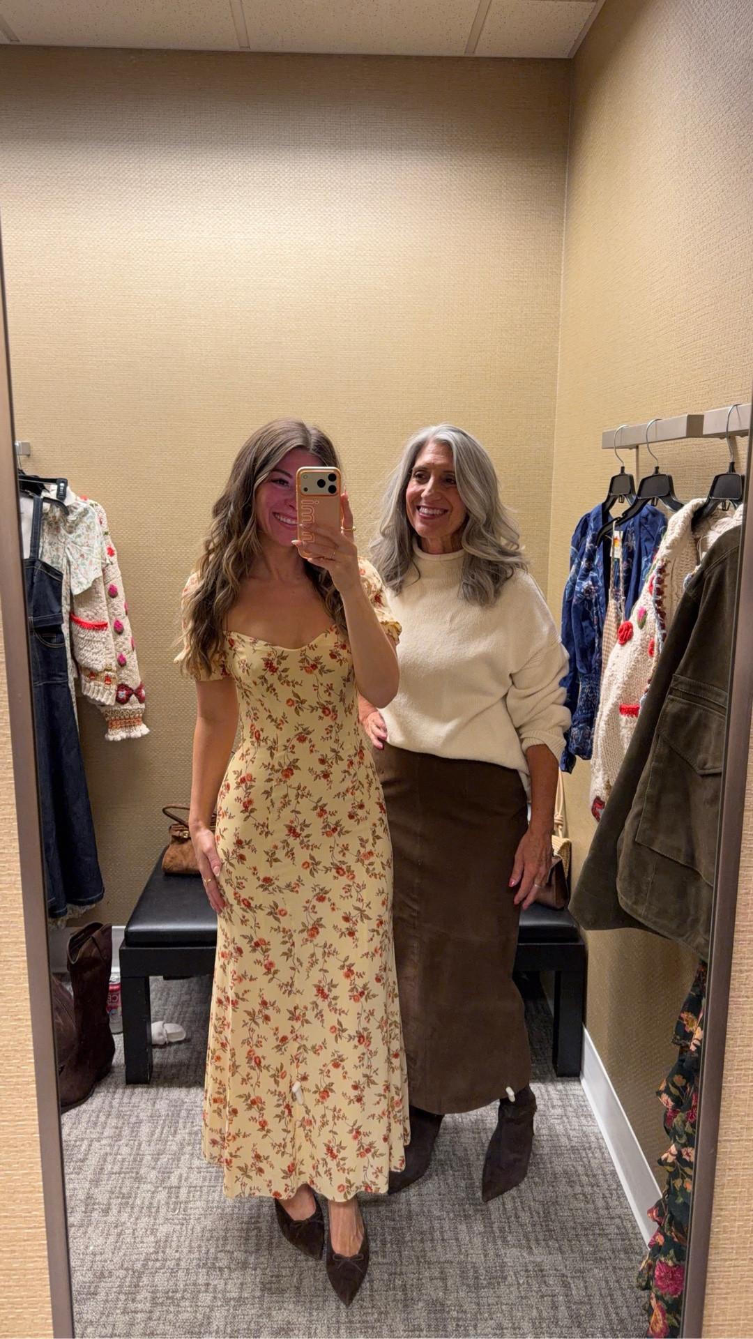 Two feminine fall looks that are perfect for transitioning into the season 🌼🤎 From a gorgeous yellow floral Reformation dress to a cozy sweater and brown midi skirt combo, these pieces are timeless staples you’ll wear year after year. Wearing a size down in the sweater for a more fitted look!

Reformation dress, floral dress, fall dresses, midi skirt, sweater outfits, fall fashion, feminine style, elevated basics, transitional outfits, autumn style, outfit ideas #LTKstyle #LTKfall

#LTKootd #LTKSeasonal #LTKSaleAlert
