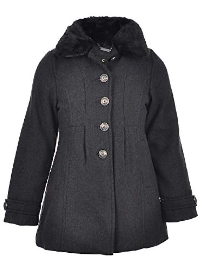 Jessica Simpson Girls' Faux Wool Dress Coat Jacket with Cozy Collar, | Amazon (US)