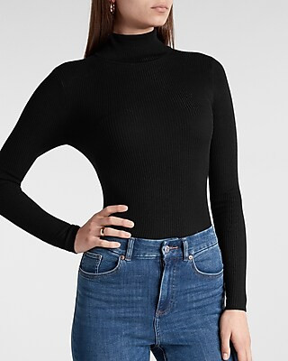 Ribbed Fitted Turtleneck Sweater | Express