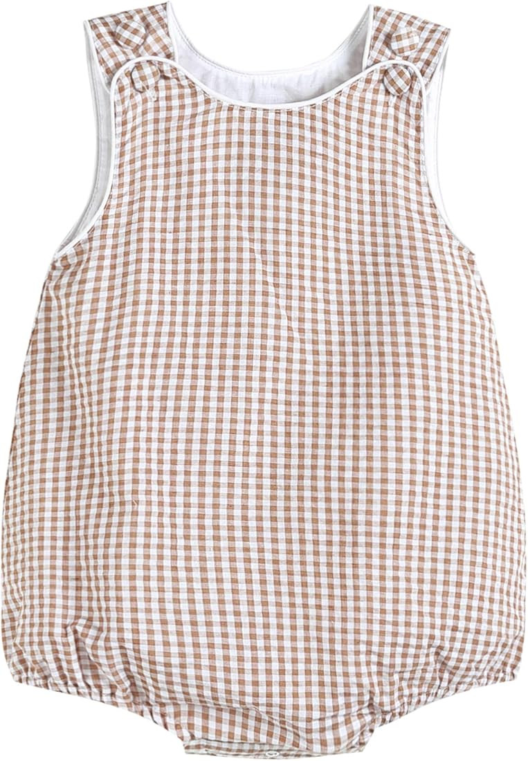 Lil cactus Baby & Toddler Boys and Girls Seersucker or Gingham One-Piece Bubble Romper | Amazon (US)