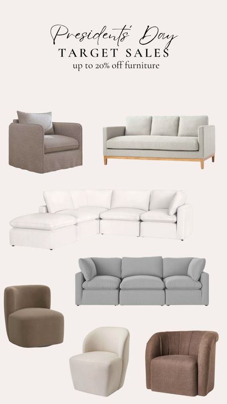 20% off furniture for Presidents’ Day! Shop these chair and sofa deals today
•••
Upholstered furniture, sofa, couch, couch sale, sofa sale, sectional, furniture sale, living room, home decor 

#LTKhome #LTKSpringSale