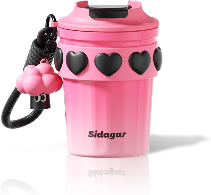 12 OZ Coffee Travel Mug Spill Proof Leak Proof, Stainless Steel Thermal Coffee Cup with Lid, Resu... | Amazon (US)