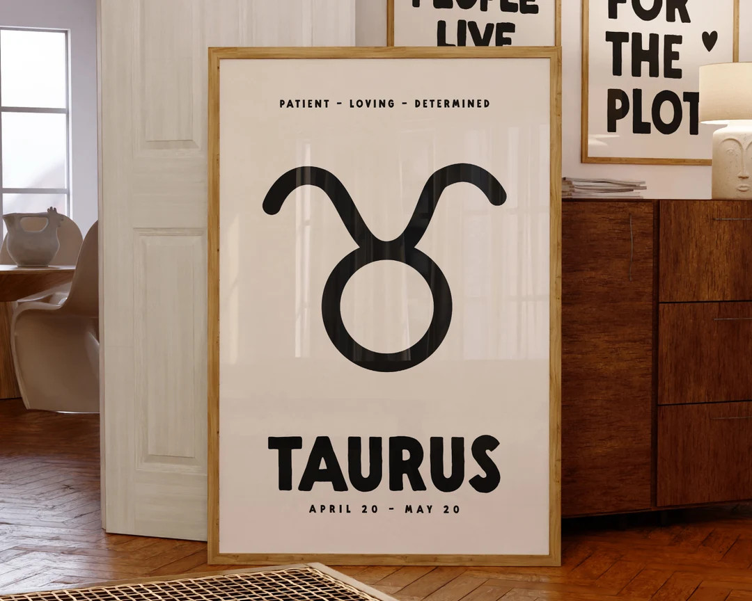 Taurus Zodiac Print, Astrology Star Sign Poster, Digital Download, Taurus Zodiac Star Sign Gifts,... | Etsy (US)