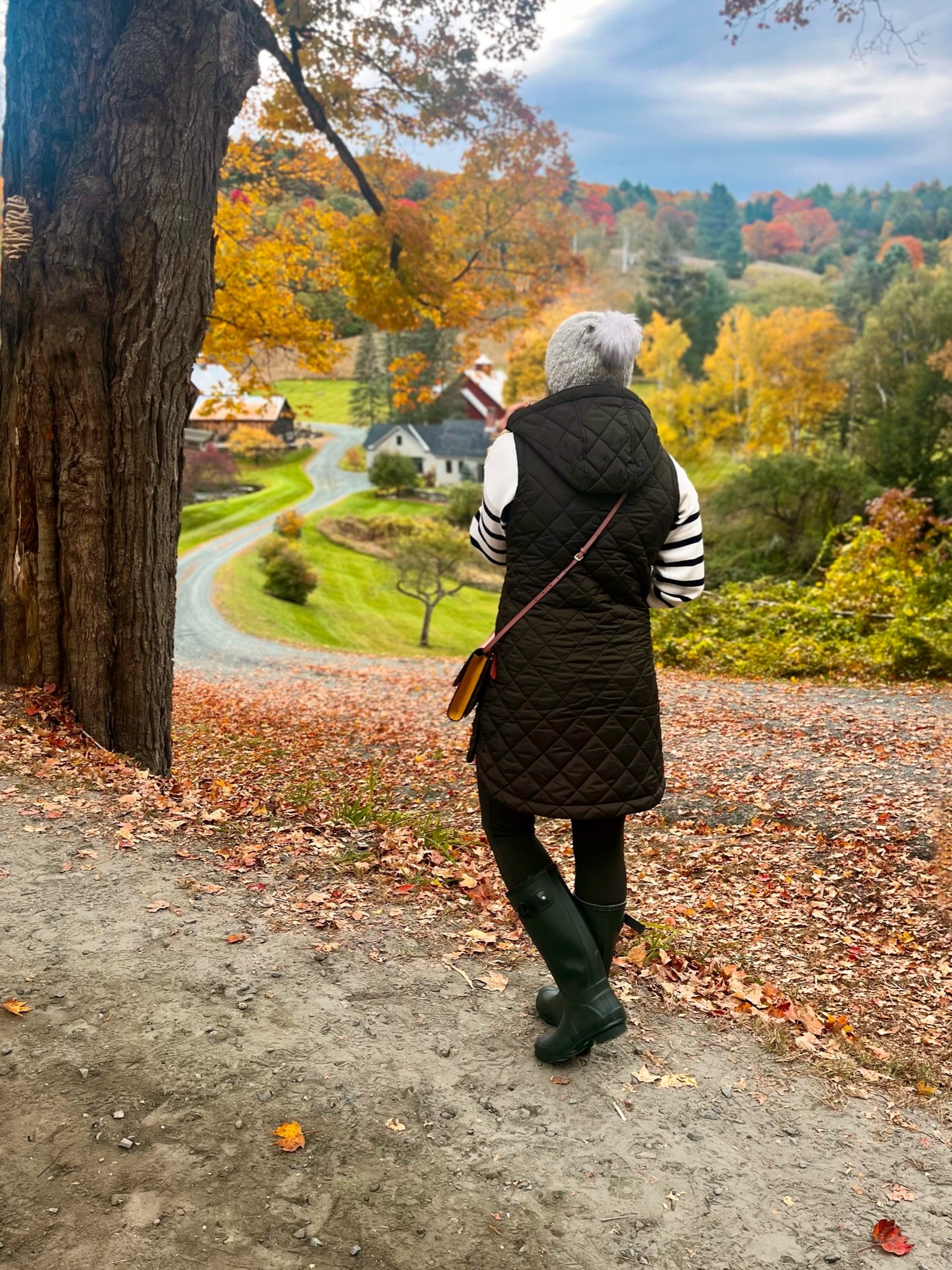 Looking out ahead at the weekend like 🍁

Headed out after work today for another quick road trip for some Halloween-y fun. Ghouls, goblins, witches, and some foliage on the side! Gimmie all the fall fun weekends! Happy Friday friends 🎃🎃🎃🎃

This shot was from last weekend during our VT road trip exploring the mountains & countryside. Couldn’t get over how gorgeous the scenery was! Also had picked up this long puff vest back this summer for all the fall and cooler weather adventures and wore it all weekend long. Sooo cute and super comfy! Linked here long with my cozy Hunter boots and similar striped sweater👉🏻

#LTKsalealert #LTKtravel #LTKSeasonal