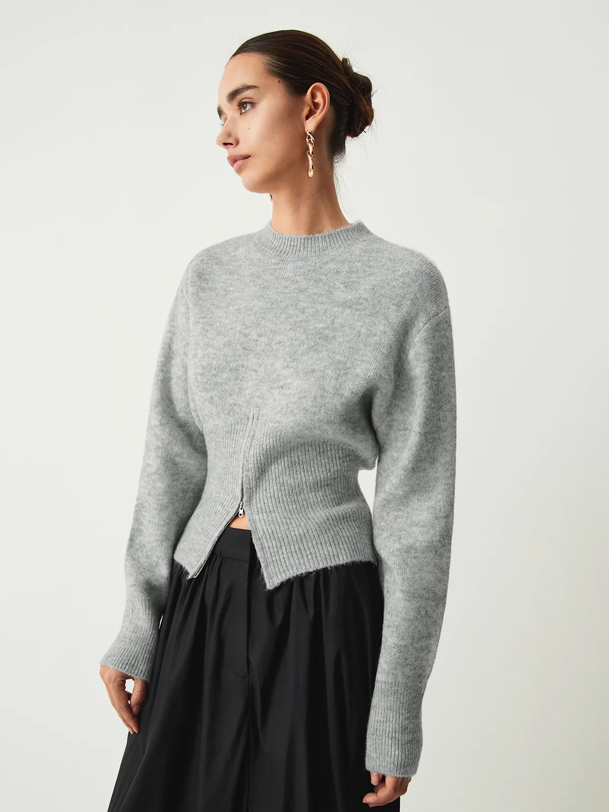 Half Zip Fuzzy Sweater | Commense