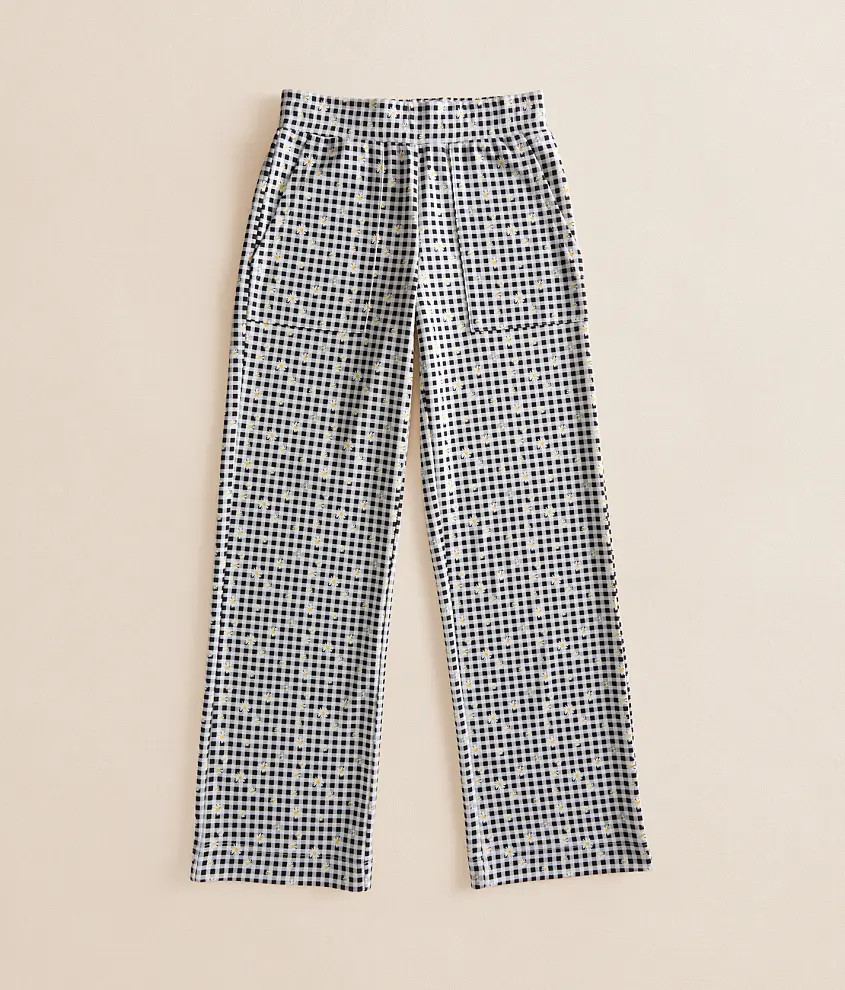 Girls - Floral Checker Wide Leg Pant | Buckle