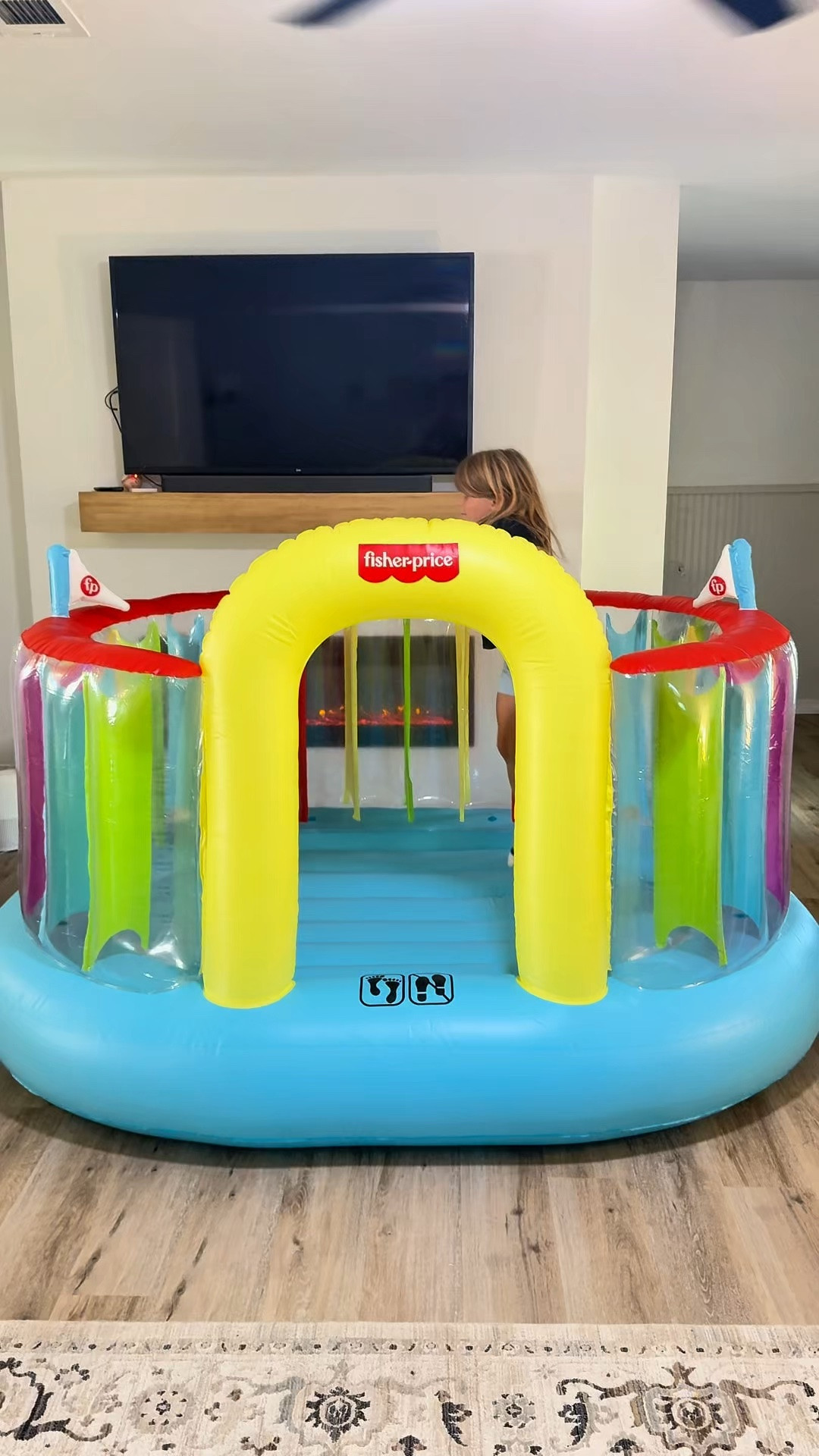 Indoor inflatable fisher price bouncer for kids this summer

#LTKmomlife