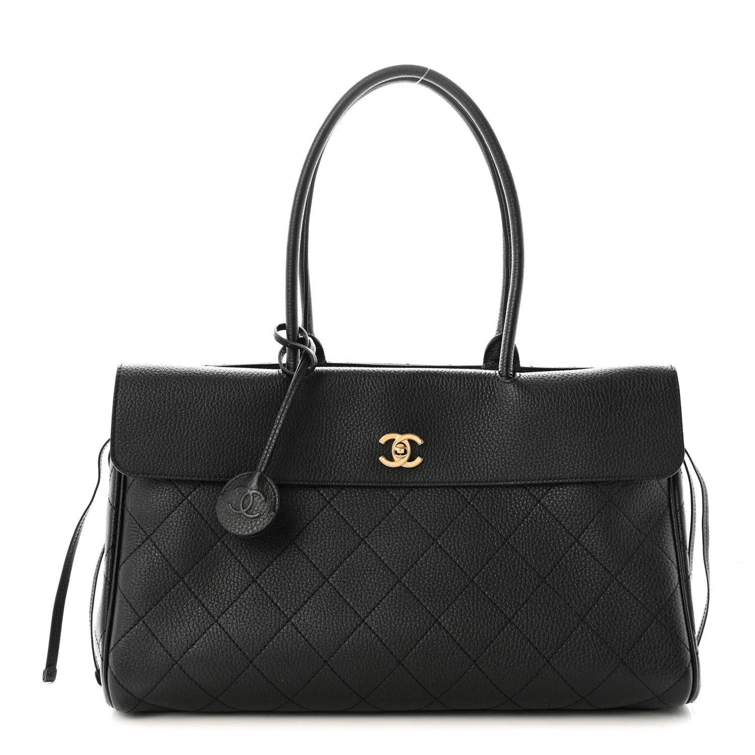 Chanel Grained Calfskin Stitched Urban Essentials Shopping Bag Black 1916586 | FASHIONPHILE (US)