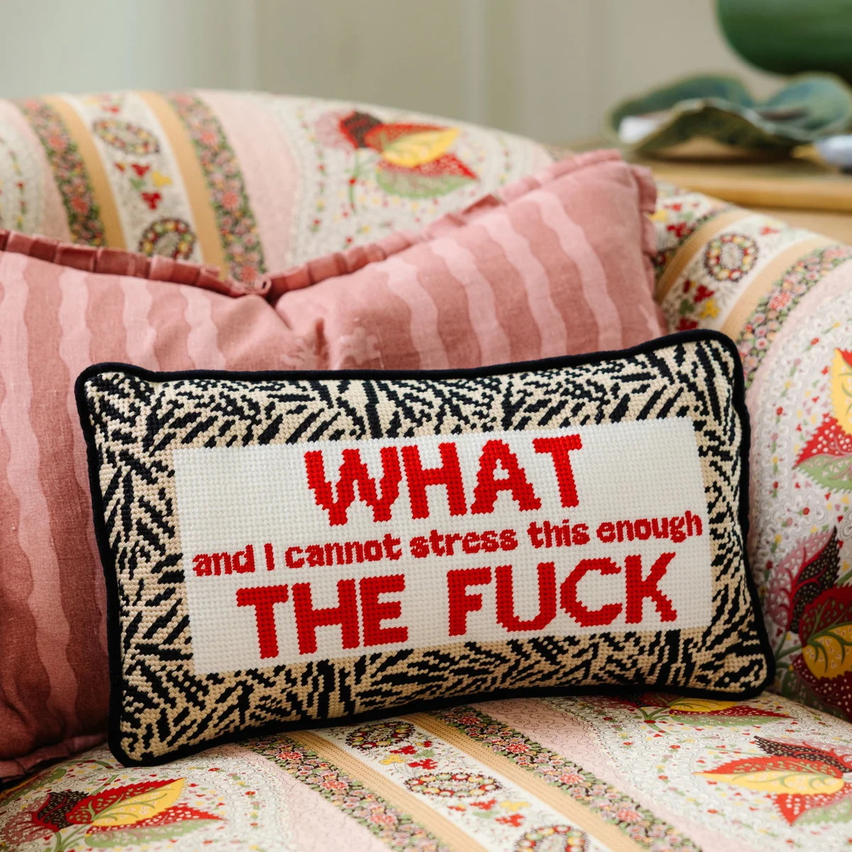 Furbish Studio - WTF Needlepoint Pillow | Furbish Studio