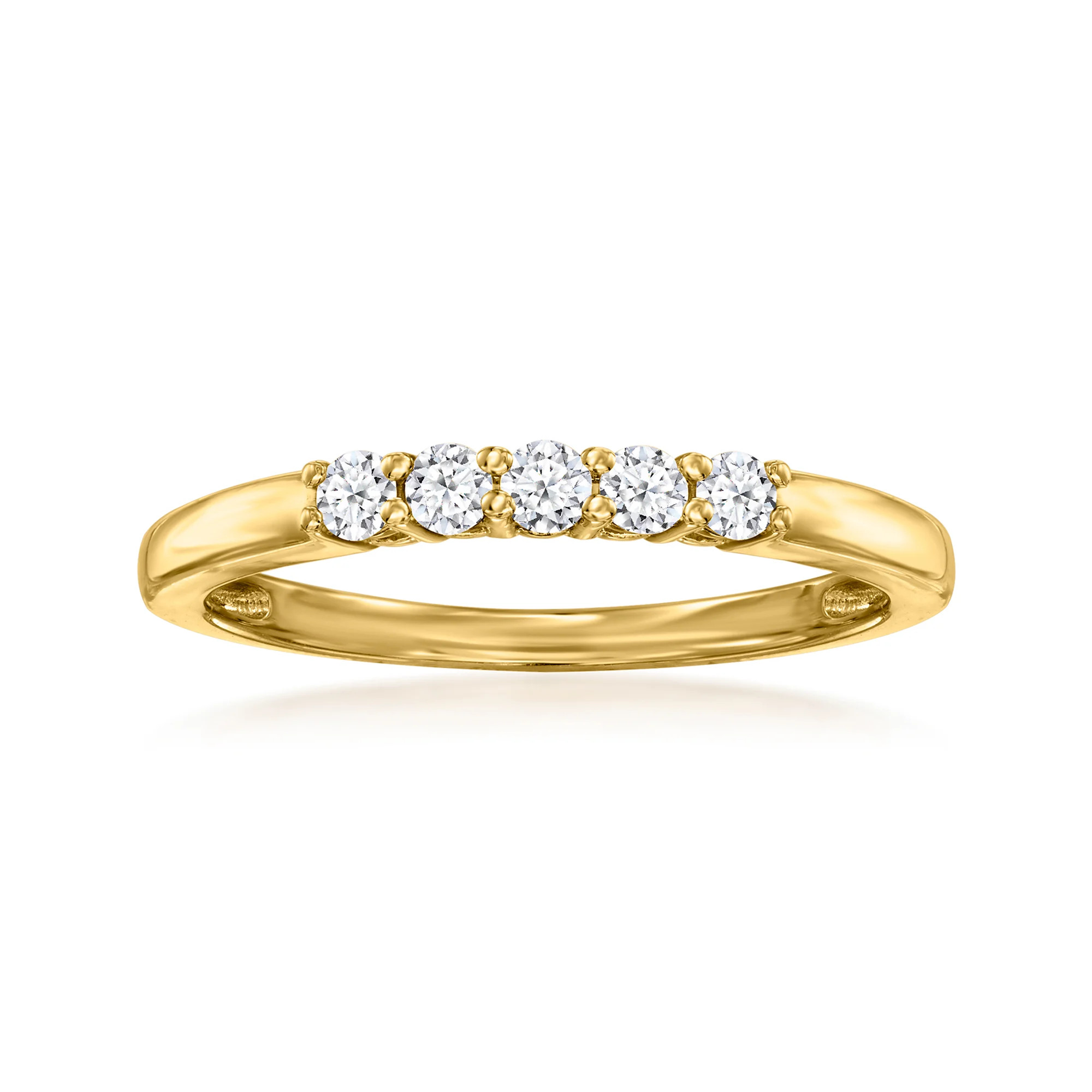 .20 ct. t.w. Lab-Grown Diamond Five-Stone Ring in 18kt Gold Over Sterling | Ross-Simons