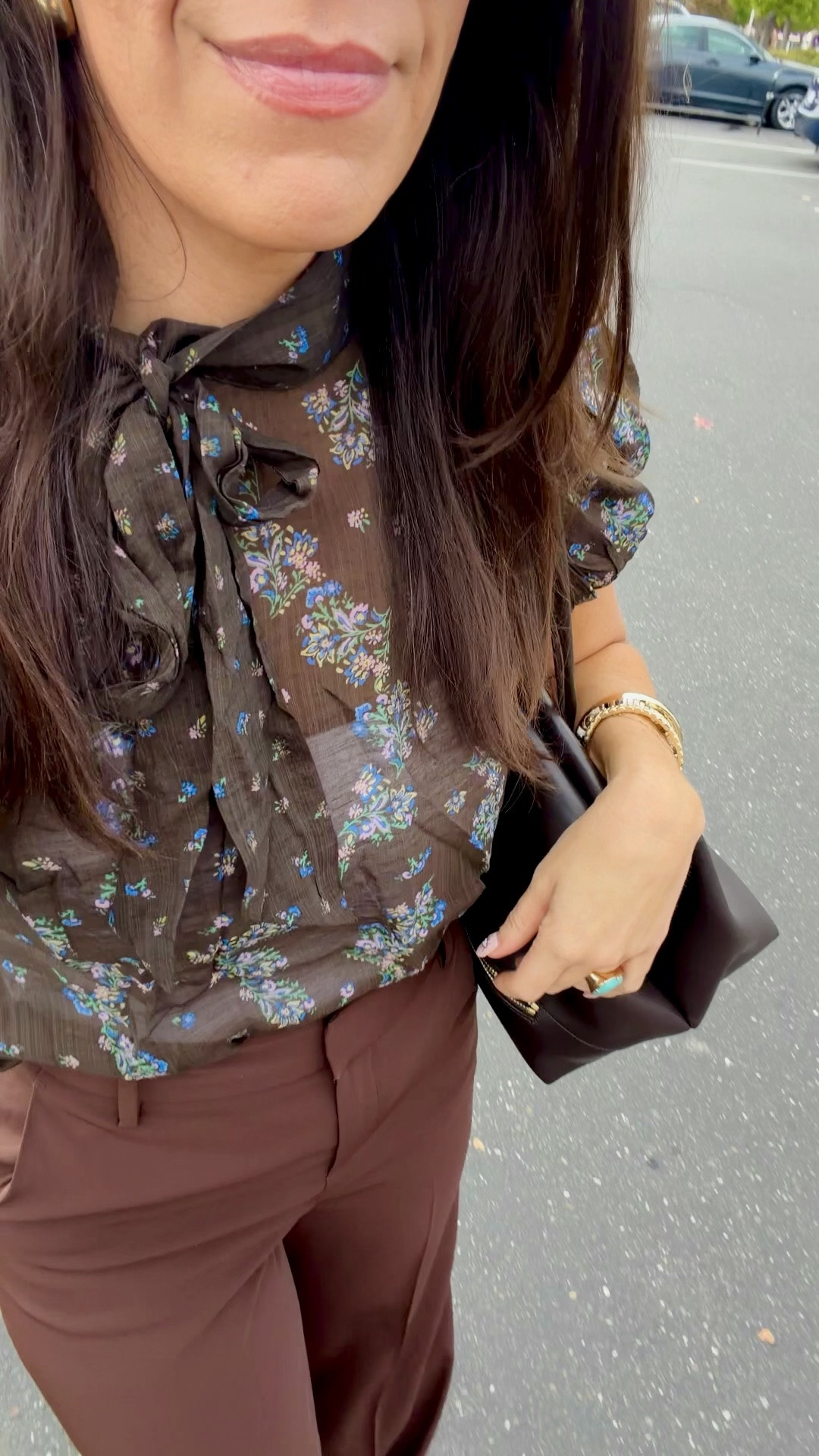 Work outfit of the day 
Medium floral bow top
10 wide leg pants

#LTKMidsize #LTKSaleAlert #LTKWorkwear