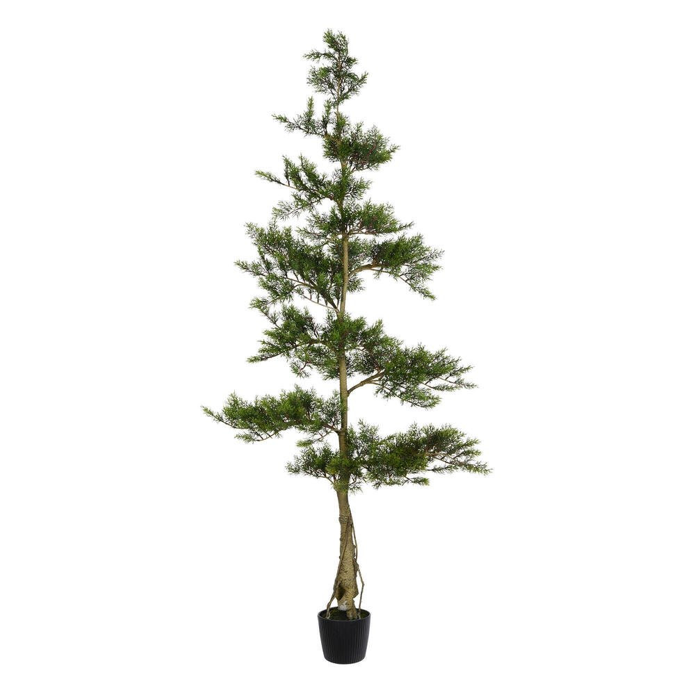 Vickerman Everyday Artificial Potted Cedar Tree 6ft Tall - Natural Green Cedar Decor- Indoor Home... | Walmart (US)