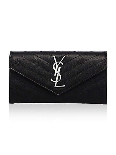Large Monogram Matelassé Leather Flap Wallet | Saks Fifth Avenue