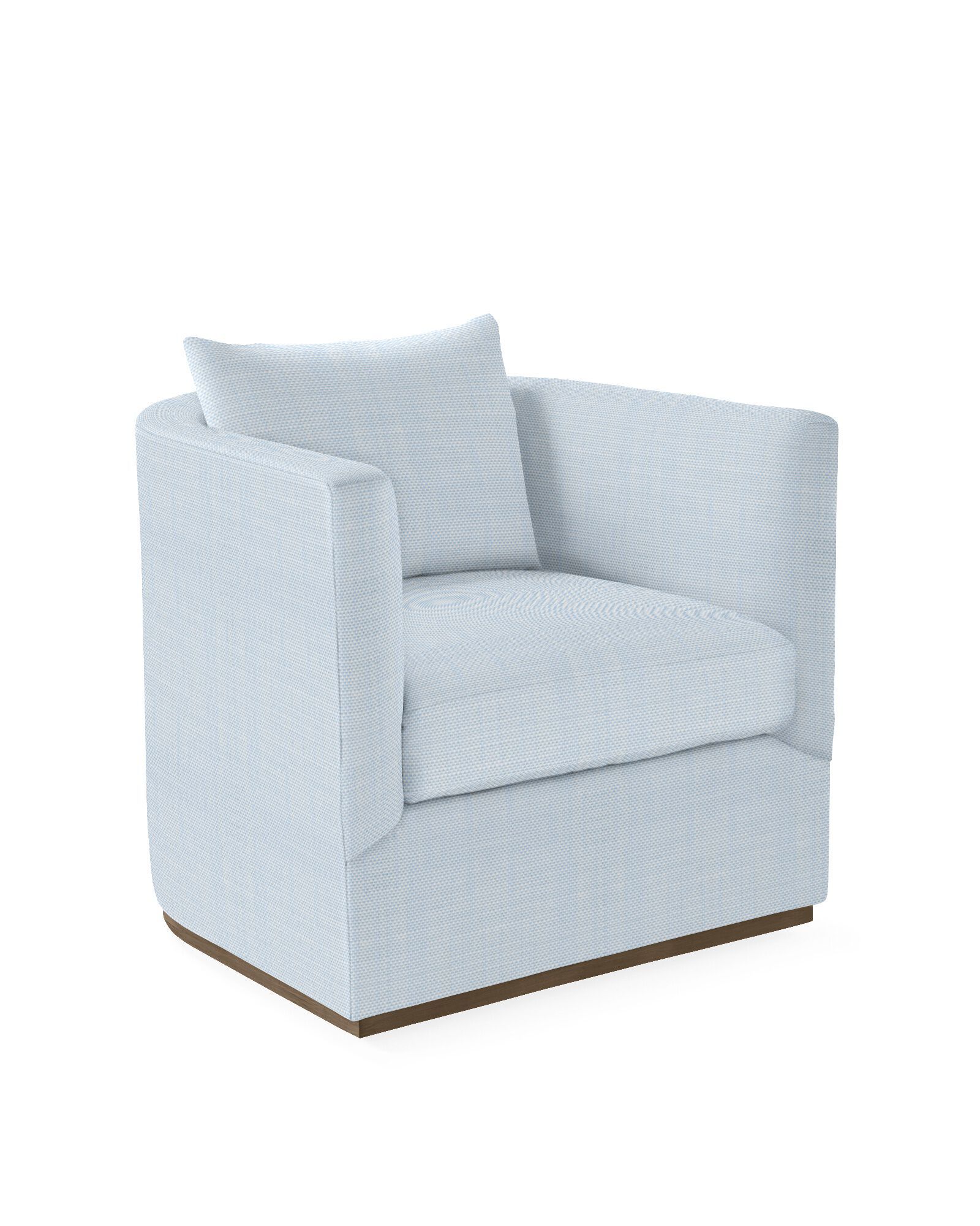 Parkwood Swivel Chair - Perennials® Coastal Blue Basketweave | Serena and Lily