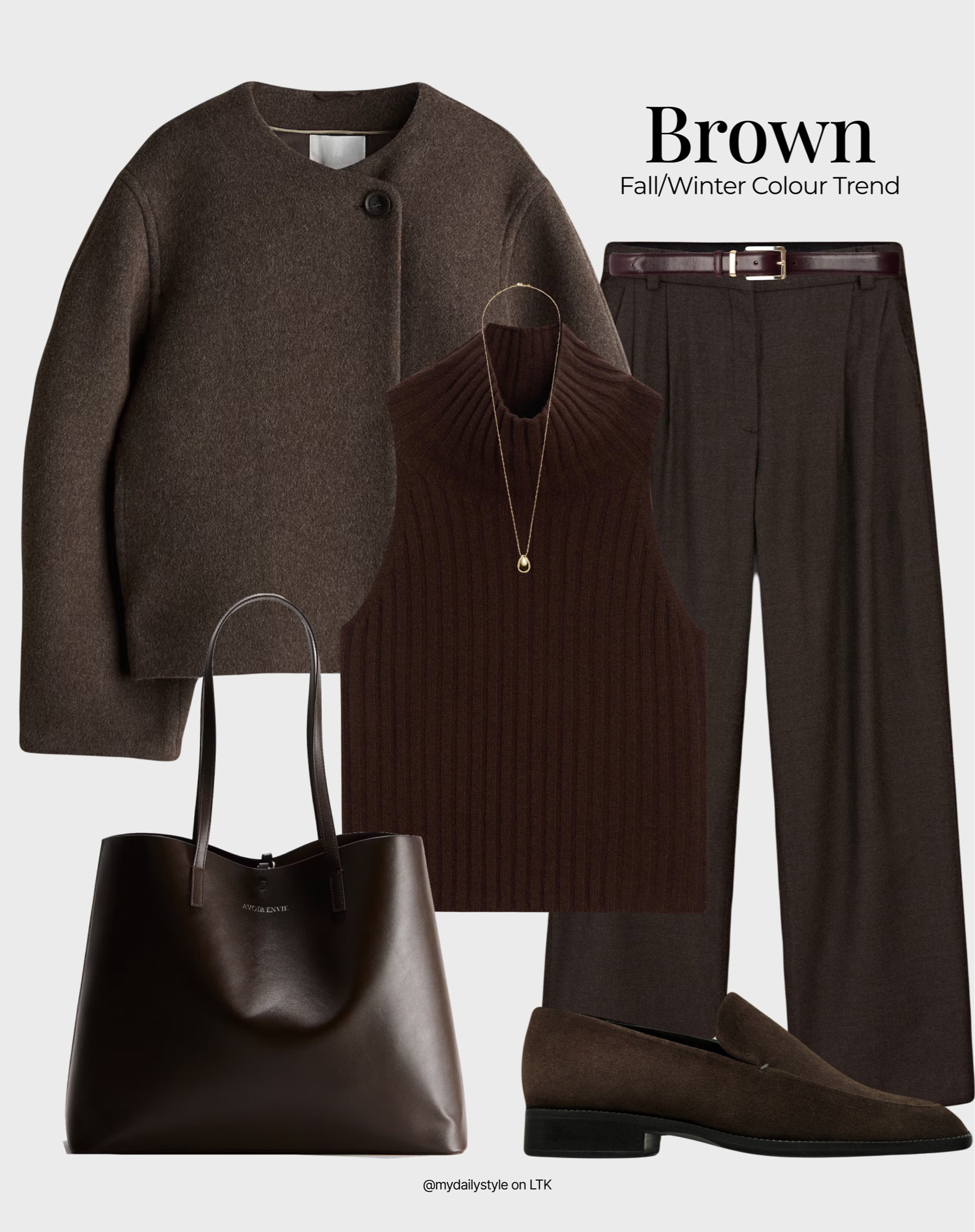 Styling deep brown pieces for fall/winter season 🖤

Check out more styling ideas in my profile. 

Tags: chocolate brown, deep brown, brown shade, brown tones, fall style, pre-fall, autumn style, fall outfit, autumn outfit, fall fashion, autumn fashion, easy styling, simple everyday look, chic & basic outfit, Parisian look, casual outfit, capsule wardrobe, office look, brunch style, high street.

#LTKautumn #LTKbag #LTKstyletip