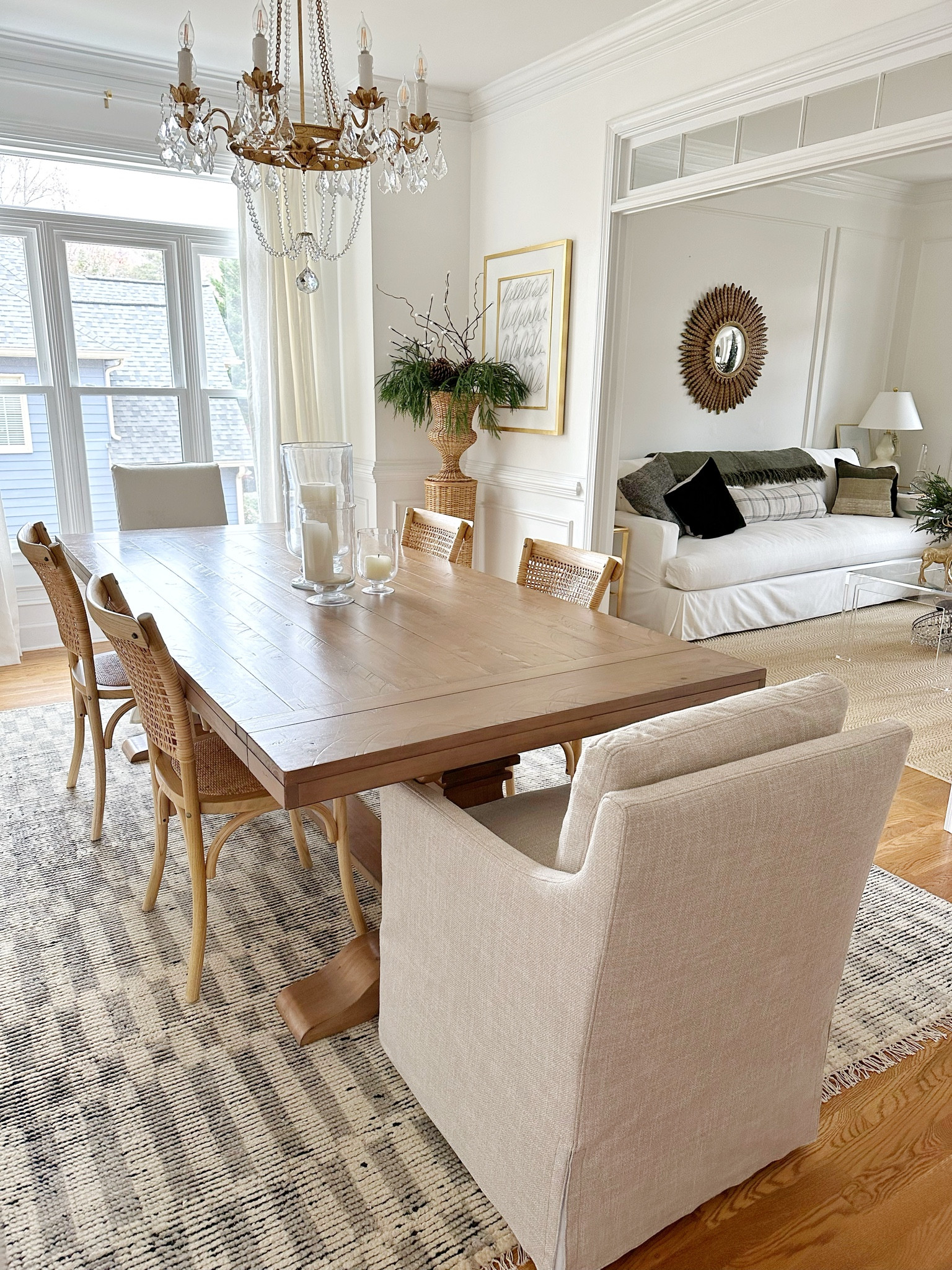 Dining room, dining room, chairs, farmhouse, dining table area, rug, handknotted, Moroccan wool rug, Etsy, small business curtains, window treatment, Ballard designs

#LTKCyberWeek 

#LTKhome #LTKsalealert