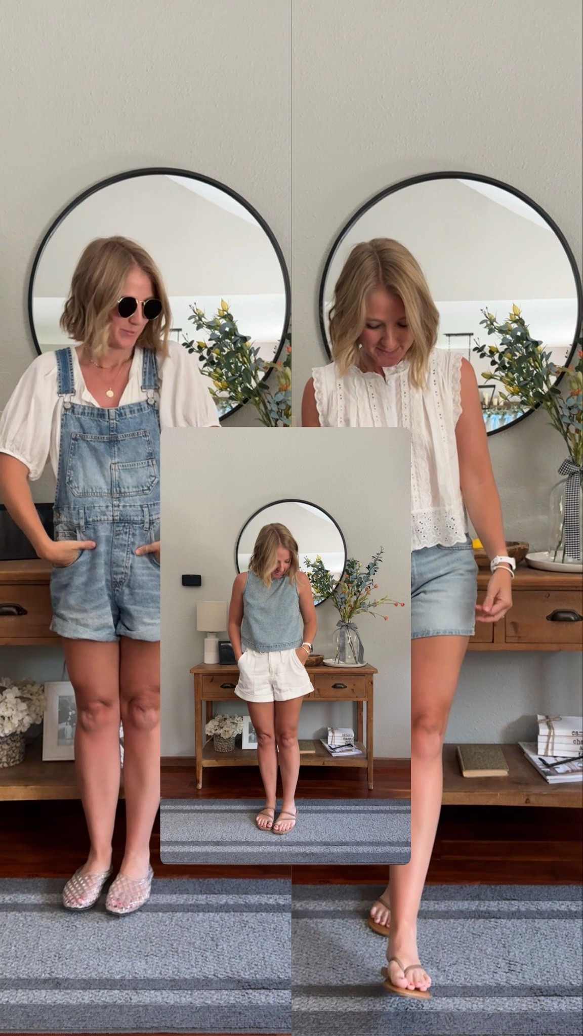 Denim and white! 😍
Overalls - small 
Puff sleeve top - small 
Denim shorts - 26
White ruffle tank - small 
White shorts - size 4
Denim tank - xs, could do a small

#LTKootd #LTKgrwm #LTKmomlife