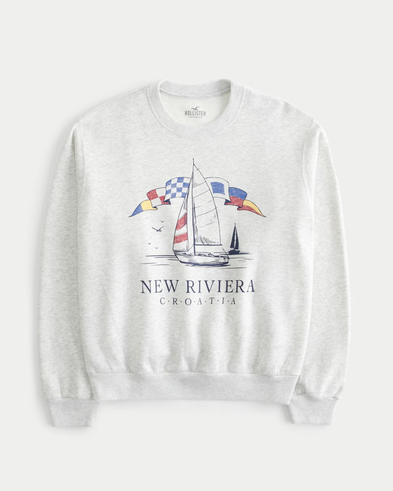 Women's Easy New Riviera Croatia Graphic Crew Sweatshirt from Hollister | Hollister (US)
