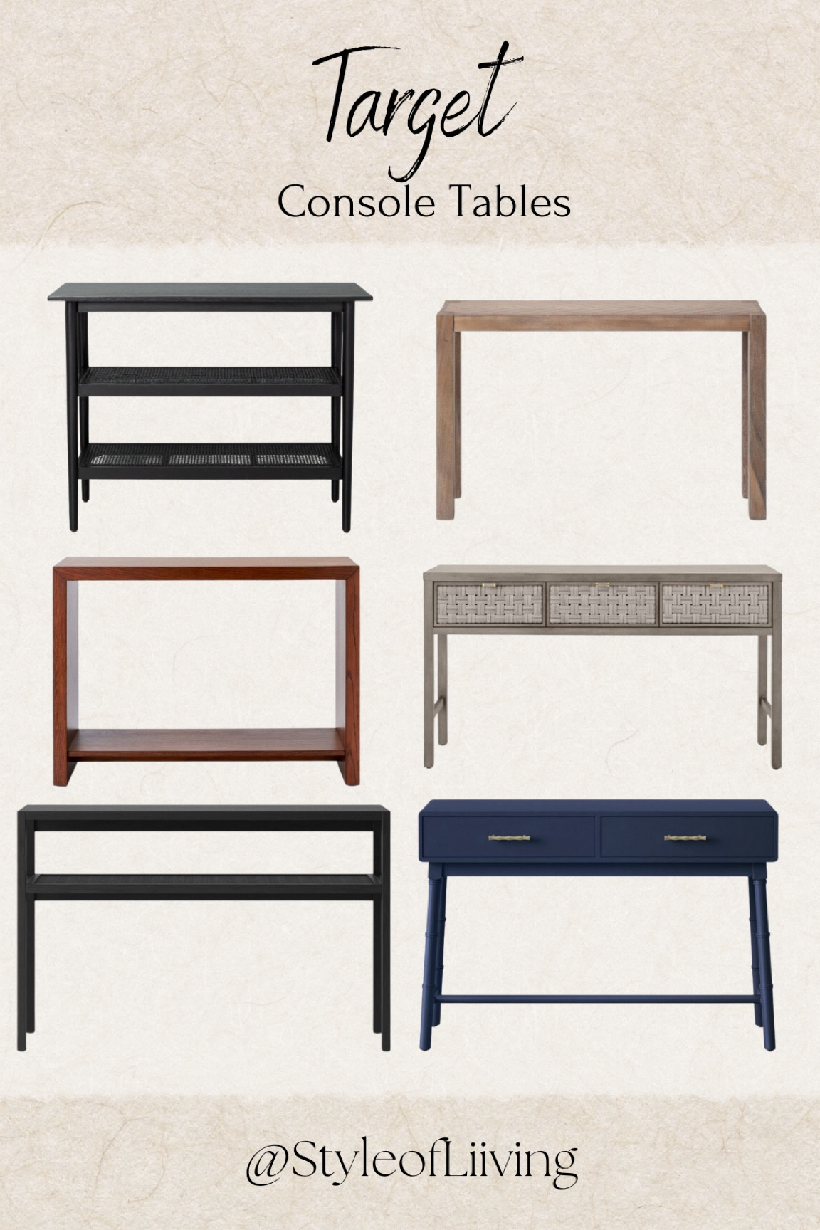 Console tables from Target! Budget friendly furniture items. Affordable finds. Living room. Entryway. Hallway. Interior design. Interior decorating.

#LTKhome #LTKstyletip
