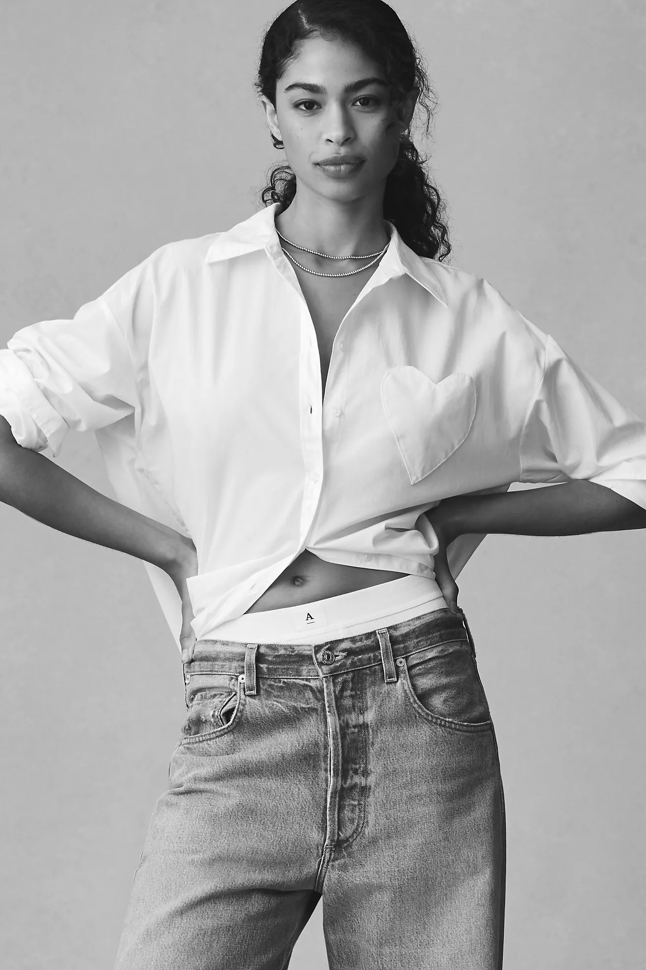 The Bennet Buttondown Shirt by Maeve: Heart Pocket Edition | Anthropologie (US)