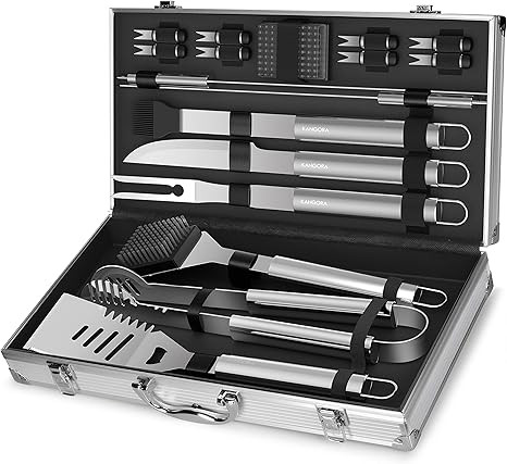 KANGORA Professional BBQ Grill Utensils w/Storage Case (18-Piece Set) Stainless Steel Barbecue To... | Amazon (US)