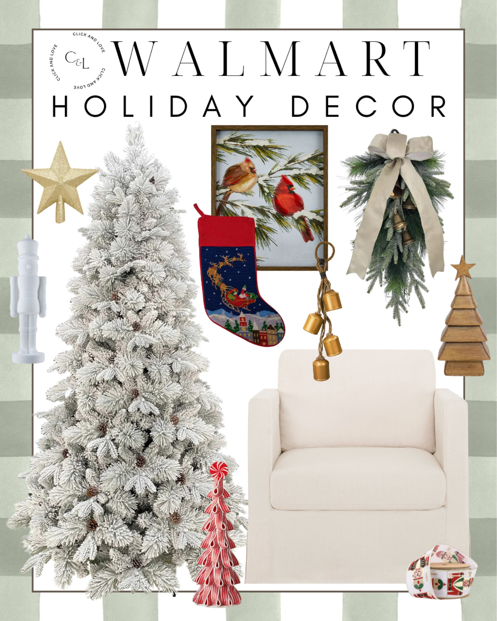 Affordable holiday decor finds from Walmart! Some items are already selling out! I love these pretty gold bells. They also have a good selection of needlepoint stockings for under $50!

Ribbon, garland, Walmart, Walmart home, Walmart Christmas, Walmart holiday, Christmas, Christmas gift, flocked Christmas tree, faux tree, artificial tree, Christmas stocking, door hanger, holiday art, tree topper, gold star Christmas tree, swivel chair, accent chairs holiday decor, Christmas decor, nutcracker ribbon, gold bells, wooden Christmas tree, candy tree, mini tree, nutcracker 

#LTKHome #LTKHoliday #LTKSeasonal