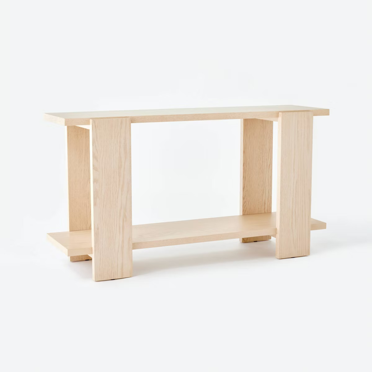 Bleached Oak Console Table Natural Wood - Threshold™ designed with Studio McGee: Veneer & MDF, ... | Target