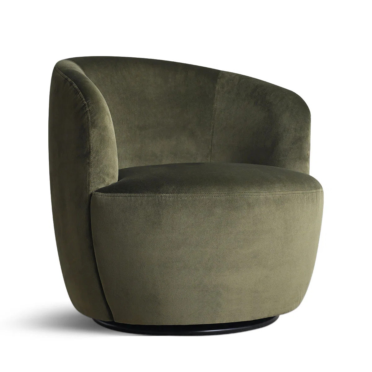 Graclynn CAL117 Compliant 27.5'' Wide Velvet Swivel Barrel Chair | Wayfair North America