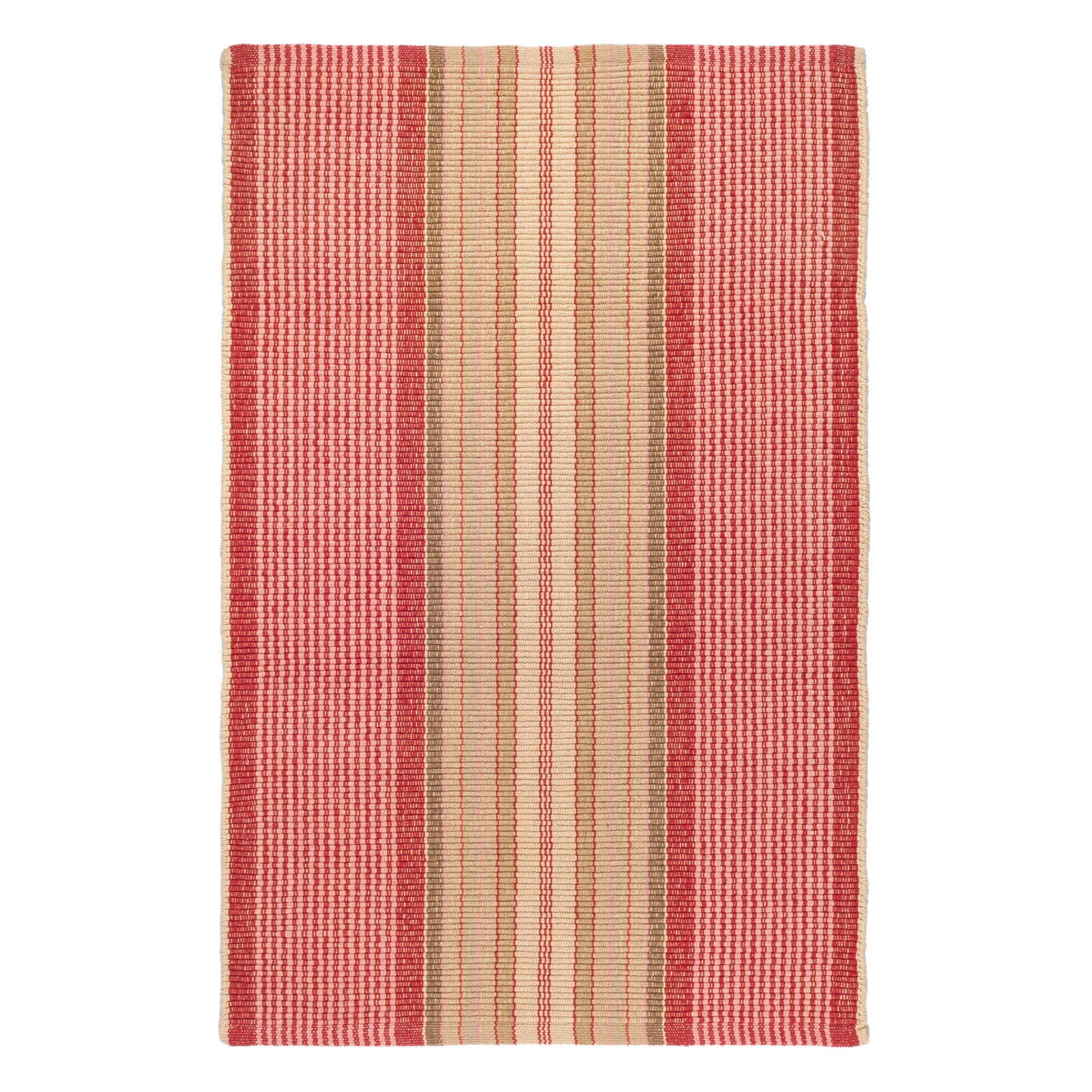 Framboise Handwoven Cotton Rug | Red | Annie Selke