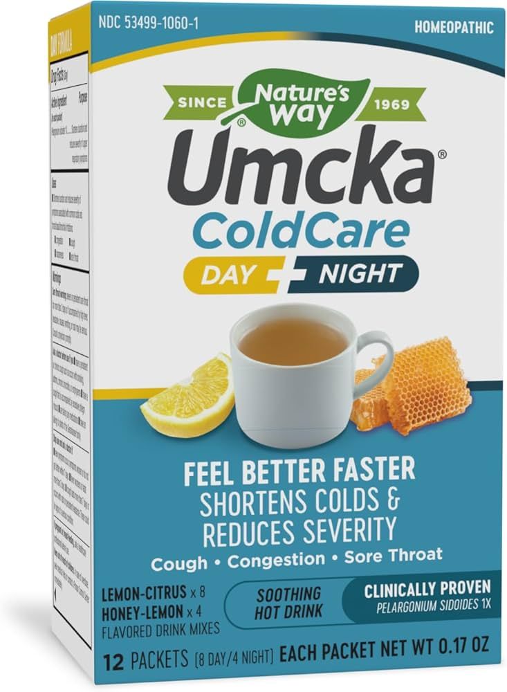 Nature's Way Umcka ColdCare Day+Night Homeopathic, Shortens Colds, Sore Throat, Cough, and Conges... | Amazon (US)