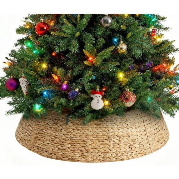 LIFERECORD Christmas Tree Collar, 42" Wicker Tree Collar for 6-9ft Trees, Wicker Base Cover, Natu... | Walmart (US)