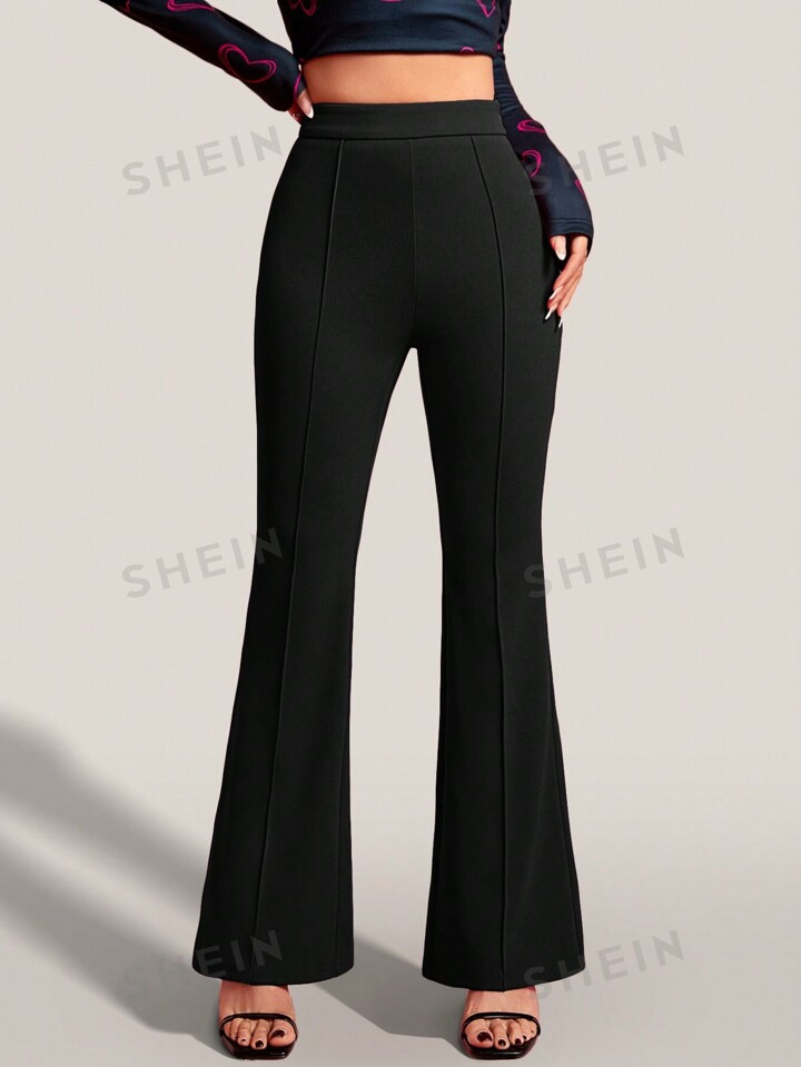 SHEIN PETITE Spring/Summer Casual & Fashionable Flared Pants For Outdoors | SHEIN
