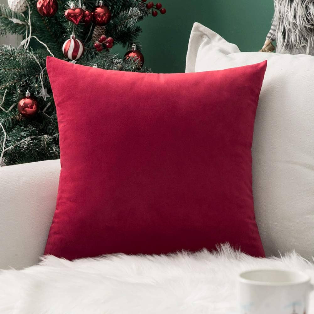 MIULEE Velvet Pillow Cover Decorative Square Pillowcase Soft Solid Cushion Case for Christmas Sof... | Amazon (US)