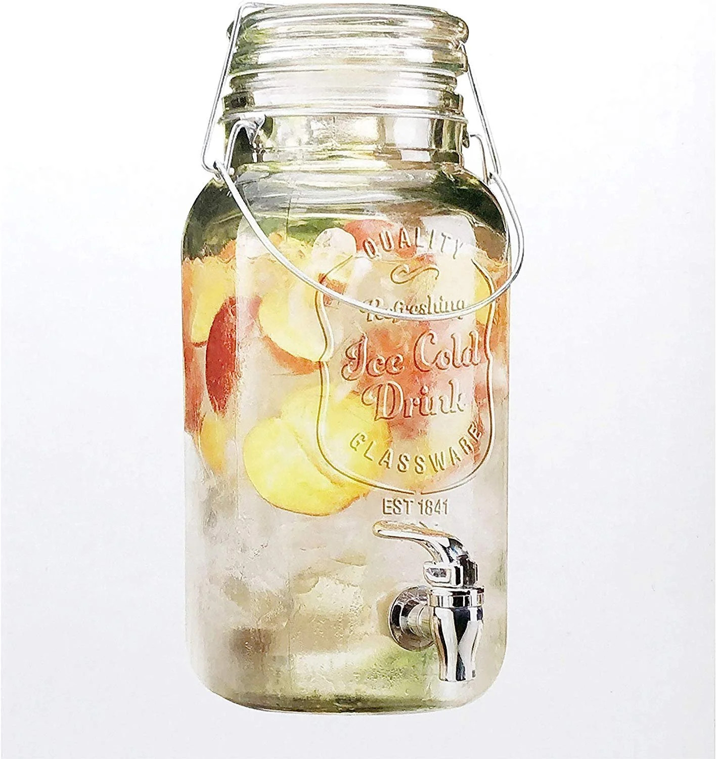 3.6 Liter Glass Beverage Dispenser with Spigot - 100% Leak Proof - Wide Mouth Easy Filling - Maso... | Walmart (US)