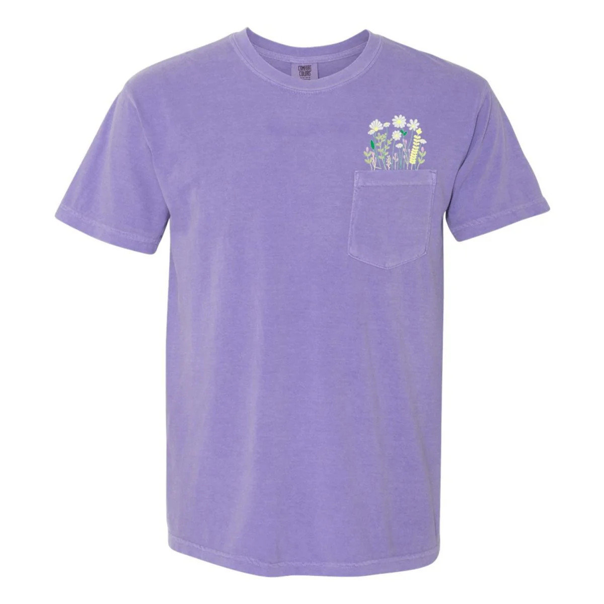 Embroidered 'Floral Pocket' Pocket T-Shirt | United Monograms