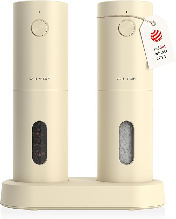 LARS NYSØM Electric Salt and Pepper Grinder Set I Automatic Salt and Pepper Mills with Adjustabl... | Amazon (US)