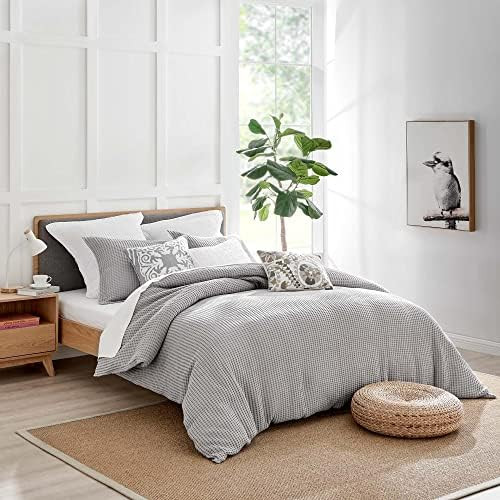 Levtex home - Mills Waffle Grey Pewter Duvet Cover Set - King Duvet Cover + Two King Pillow Cases -  | Amazon (US)